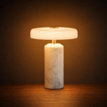 Disc-Shade Rechargeable Table Luminaire, Portable Cordless Desk Light With Soft Warm Ambient Illumination
